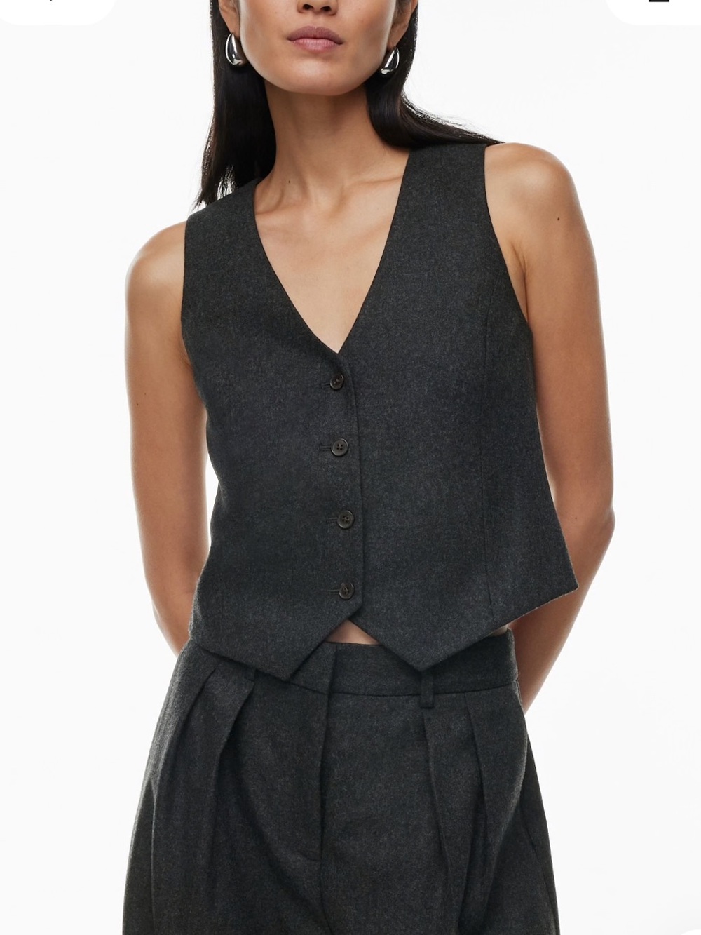 NWOT Aritzia Babaton Charcoal Gray Deniro Tailored Vest